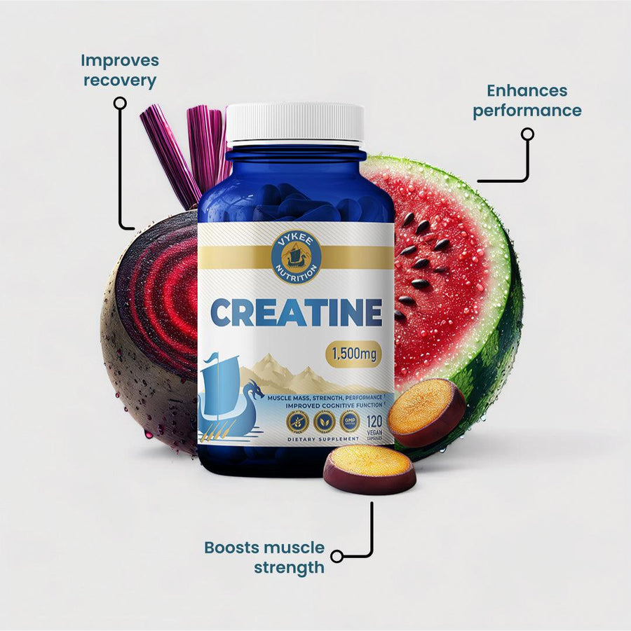 Creatine Capsules bottle with benefit callout artwork