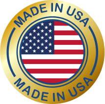 Made in USA gold seal with American flag